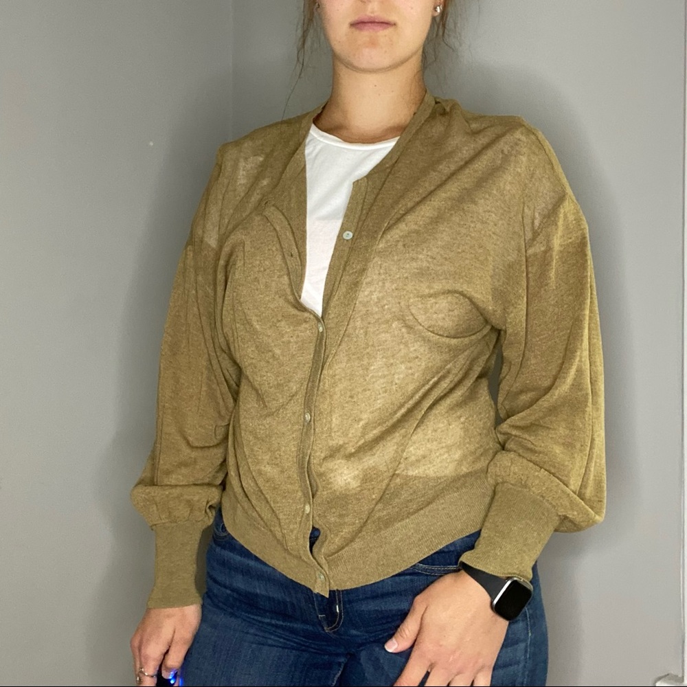 Zara Linen Blend Button Down Lightweight Cardigan Size Small - Picture 9 of 15